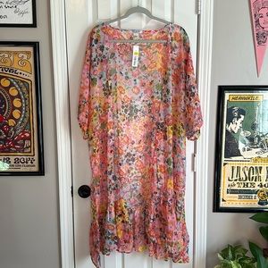 Colorful Anna & Ava Sheer Floral Tunic